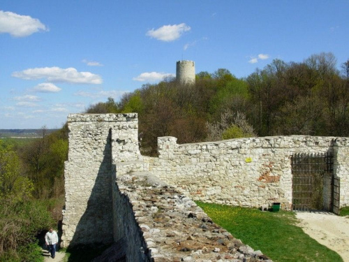 ruiny zamku a w dali baszta
