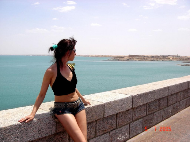 Wielka Tama Asuańska. Widok na Jezioro Nassera. Temp. 53 st.C