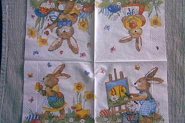 Zajączki #decoupage #serwetki #wymiana