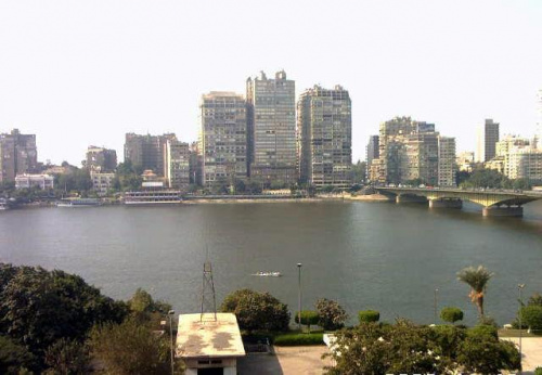 Cairo - widok na Nil z mojego apartamentu