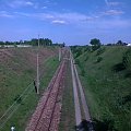 Linia z Tomaszówa do Radomia, widok z mostu w Białobrzegach w kierunku Radomia... #Białobrzegi #tomaszów #pkp