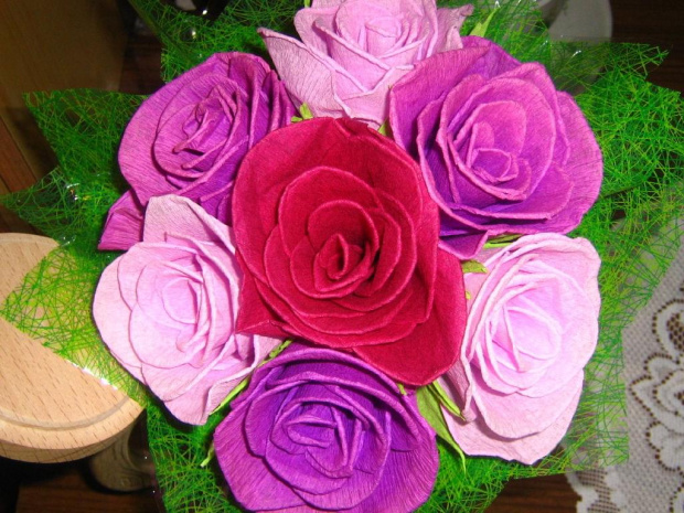 z podziękowaniami #bukiet #KwiatyZBibuły #handmade