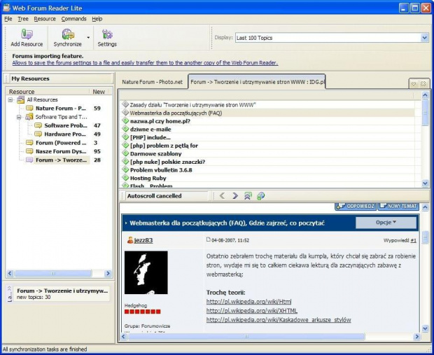 Web Forum Reader Lite