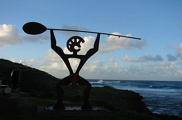 wojownik o zachodzie #Hawaje #Oahu #wyspa #palma #słońce #natura