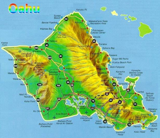 mapa Oahu