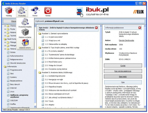 ibuk.pl - katalog publikacji i spis treści wskazanej książki