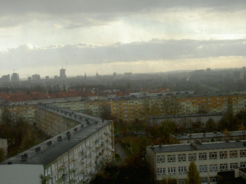 Poznań. Widok z mojego okna- ulewa nad miastem