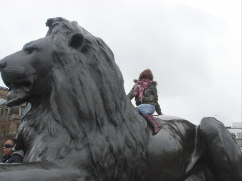 Jeden z kamiennych lwów chroniący Nelsona:)